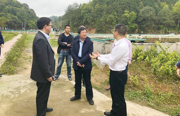 贛州市副市長胡聚文調(diào)研我司定南馬山逕、石陂角稀土尾水收集處理站